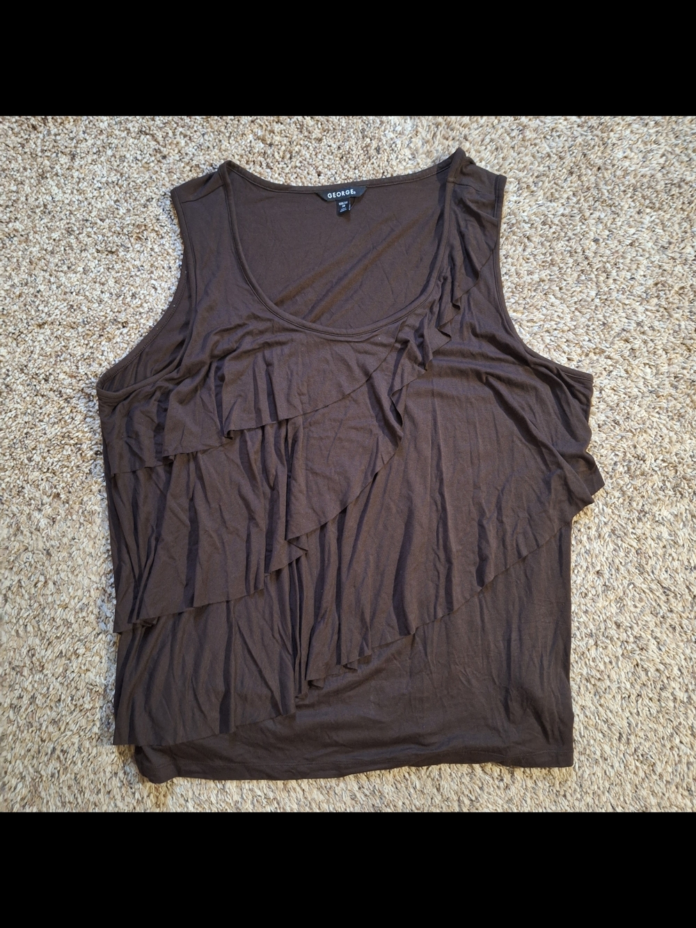 George Brown Tiered Ruffle Tank Top Blouse XXL